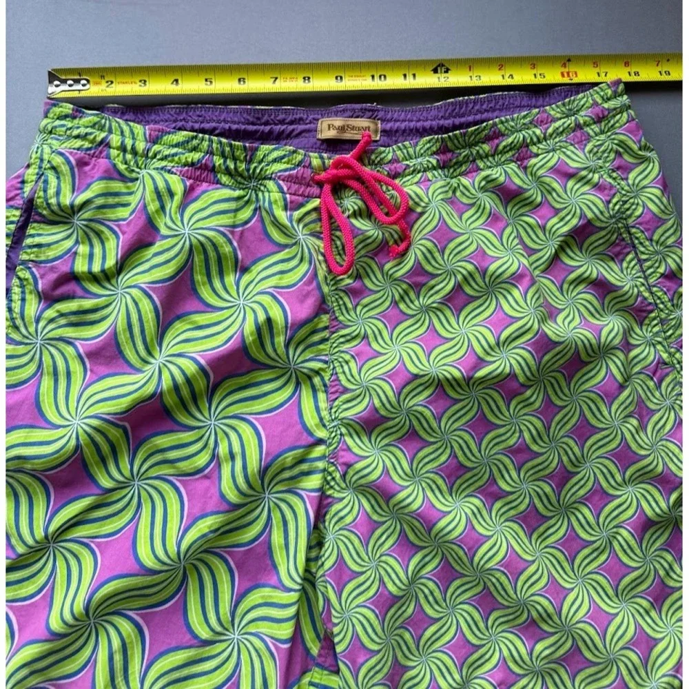 Paul Stuart Swim Trunks Men XL Multicolor‎ Pockets Mesh Drawstring Beach Pool - Picture 4 of 13